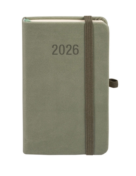 Kalendarz książkowy A6 TDW Memofix oliwkowy Antra